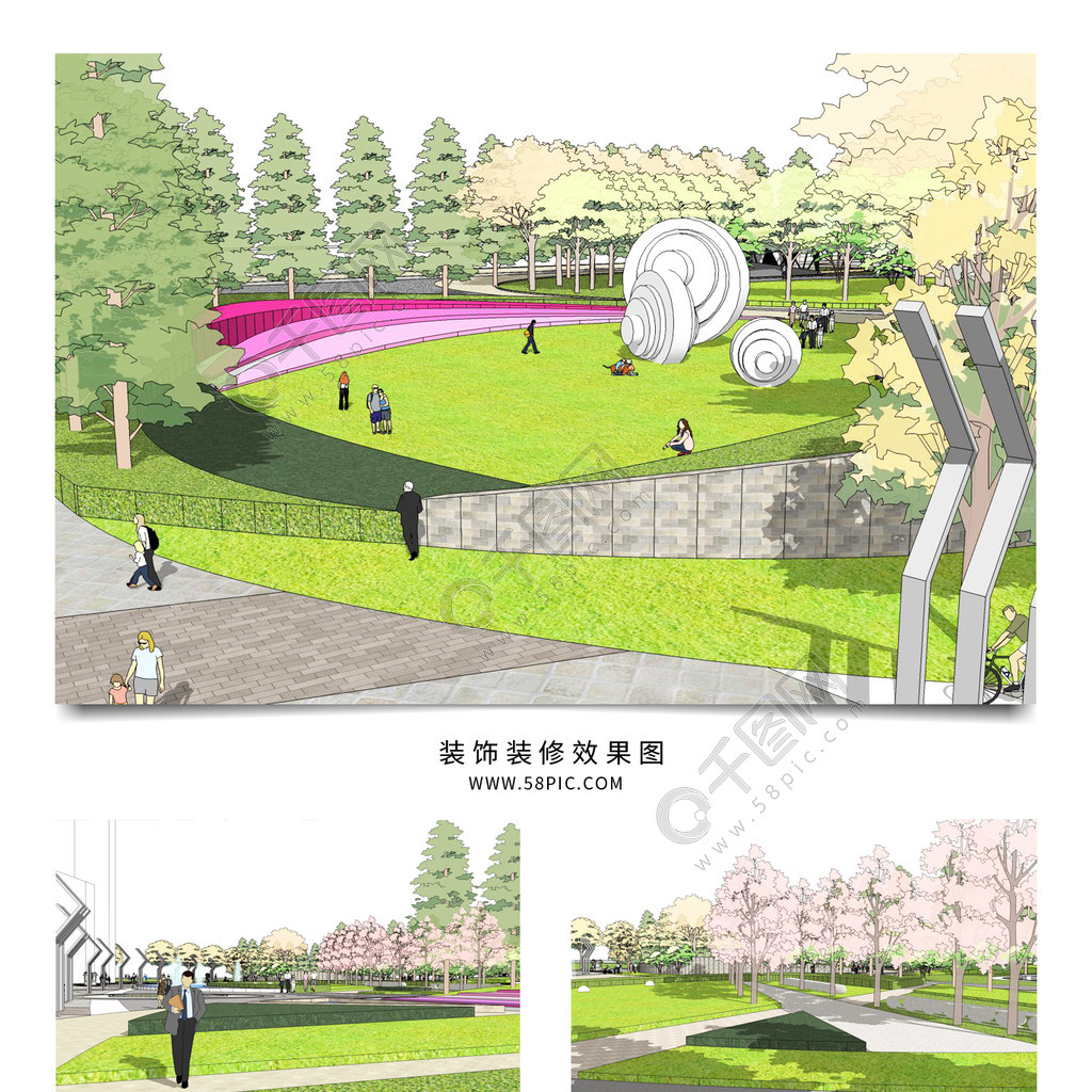 公園景觀設(shè)計(jì)SU模型設(shè)計(jì)圖免費(fèi)下載_skp格式_編號(hào)35040902