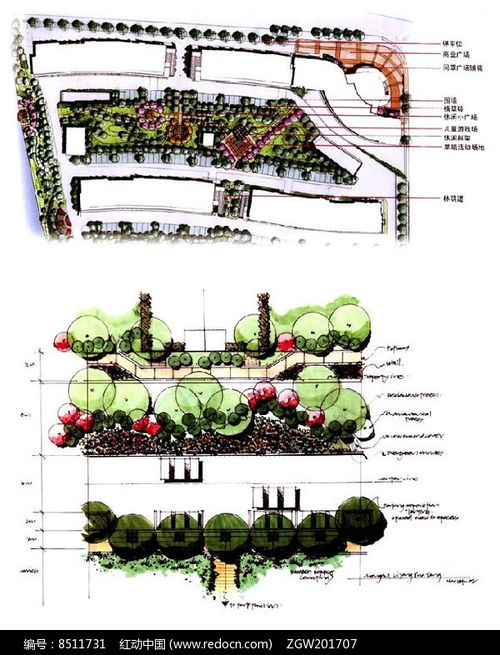 商業區景觀設計手繪